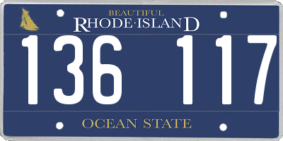 RI license plate 136117