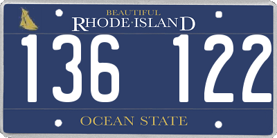 RI license plate 136122