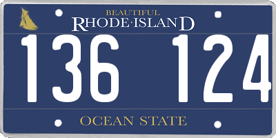 RI license plate 136124
