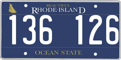 RI license plate 136126