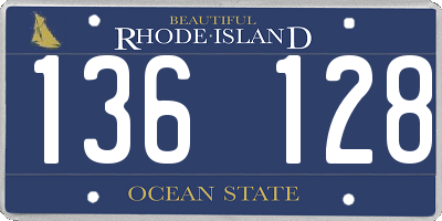RI license plate 136128