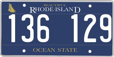RI license plate 136129