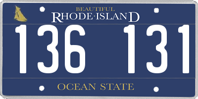 RI license plate 136131