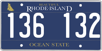 RI license plate 136132