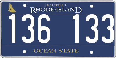 RI license plate 136133