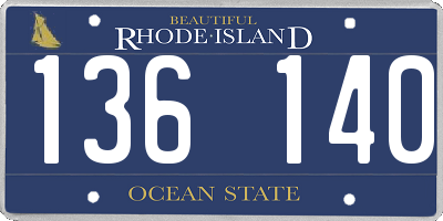 RI license plate 136140
