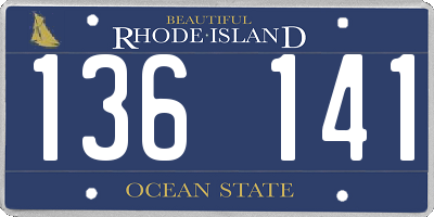 RI license plate 136141