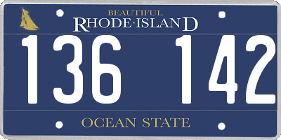RI license plate 136142