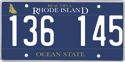 RI license plate 136145