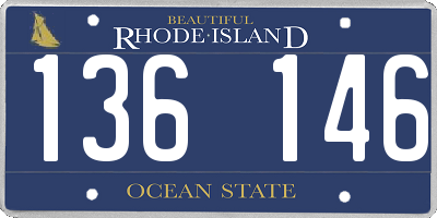 RI license plate 136146
