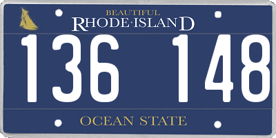 RI license plate 136148