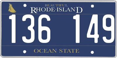 RI license plate 136149