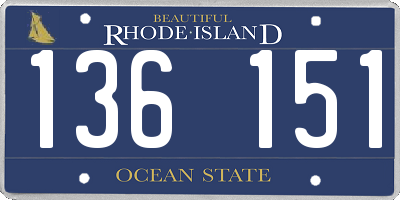 RI license plate 136151