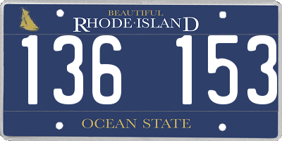 RI license plate 136153