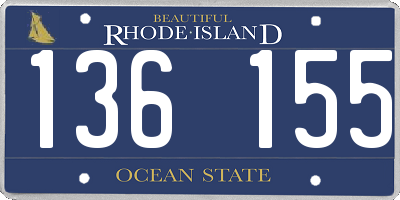 RI license plate 136155