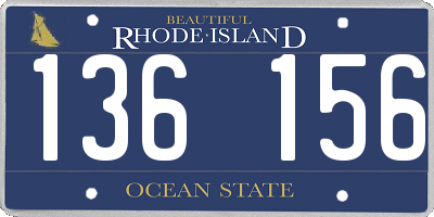 RI license plate 136156