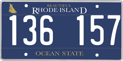 RI license plate 136157