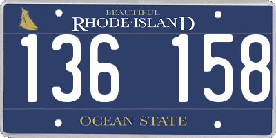 RI license plate 136158