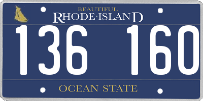 RI license plate 136160