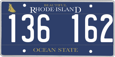 RI license plate 136162