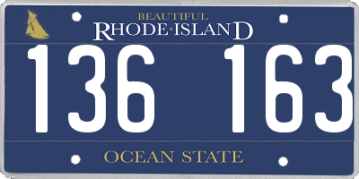 RI license plate 136163