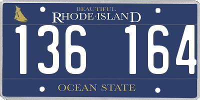 RI license plate 136164