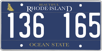 RI license plate 136165