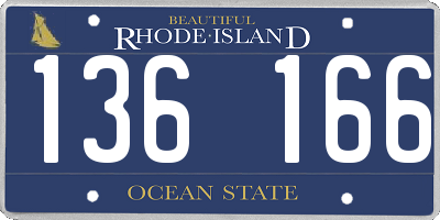 RI license plate 136166