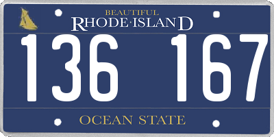 RI license plate 136167