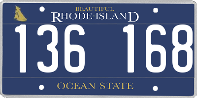 RI license plate 136168