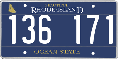 RI license plate 136171
