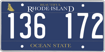 RI license plate 136172