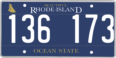 RI license plate 136173