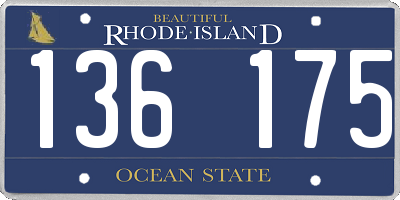 RI license plate 136175