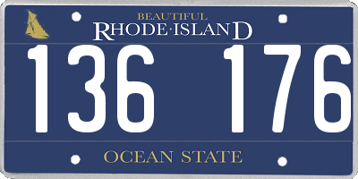 RI license plate 136176