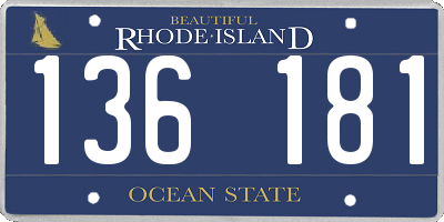 RI license plate 136181