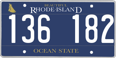 RI license plate 136182
