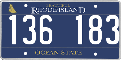 RI license plate 136183