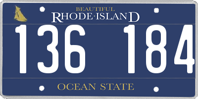 RI license plate 136184