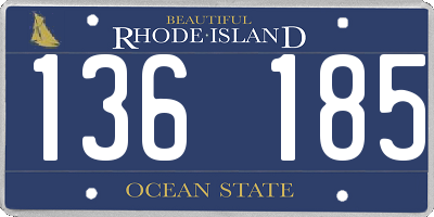 RI license plate 136185