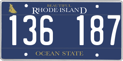 RI license plate 136187