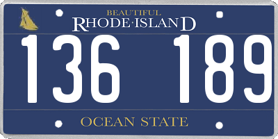 RI license plate 136189