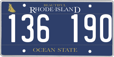 RI license plate 136190