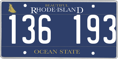 RI license plate 136193