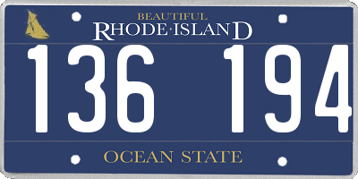 RI license plate 136194