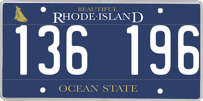 RI license plate 136196