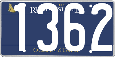 RI license plate 1362