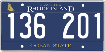 RI license plate 136201