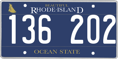 RI license plate 136202