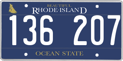 RI license plate 136207